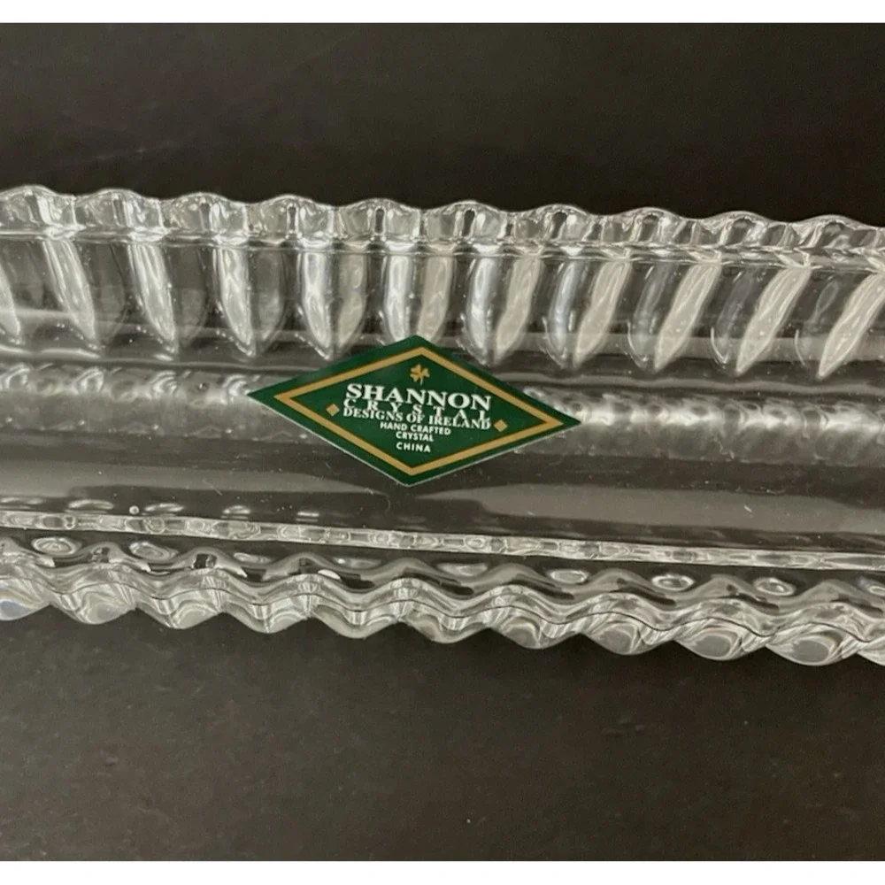 Shannon by Godinger Harmony Crystal Olive Tray 16